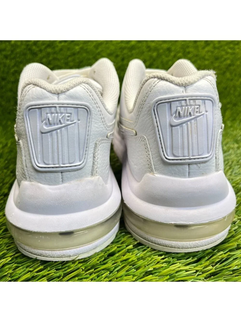 Nike Air Max LTD 3 Mens Size 7.5 Triple White Athletic Leather Shoes Sneakers